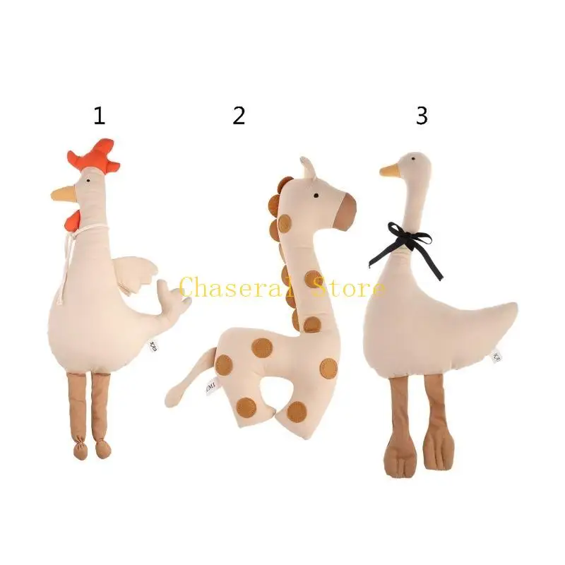 

E7CE Мягкие плюшевые курица/олень/гусь Детские аксессуары для игрушек Ранние развивающие игрушки