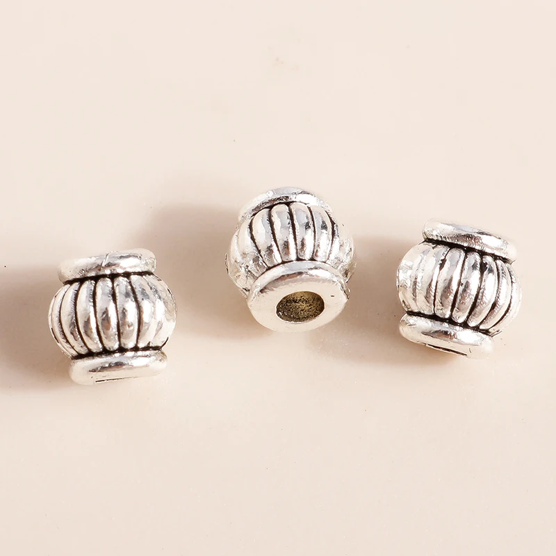 Leslie 50 Stück 5 mm silberfarbene kleine runde Distanzperlen für Schmuckherstellung, DIY-Armband, Halskette, Zubehör – Detail 4