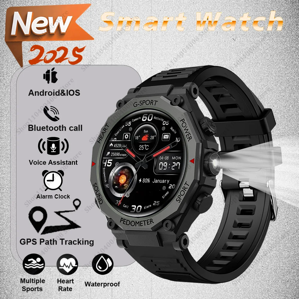 Outdoors Watches Men And Women 1.52”HD Bluetooth Call Health Tracking Alarm Clock Flashlight Sports Multifunction SmartWatches