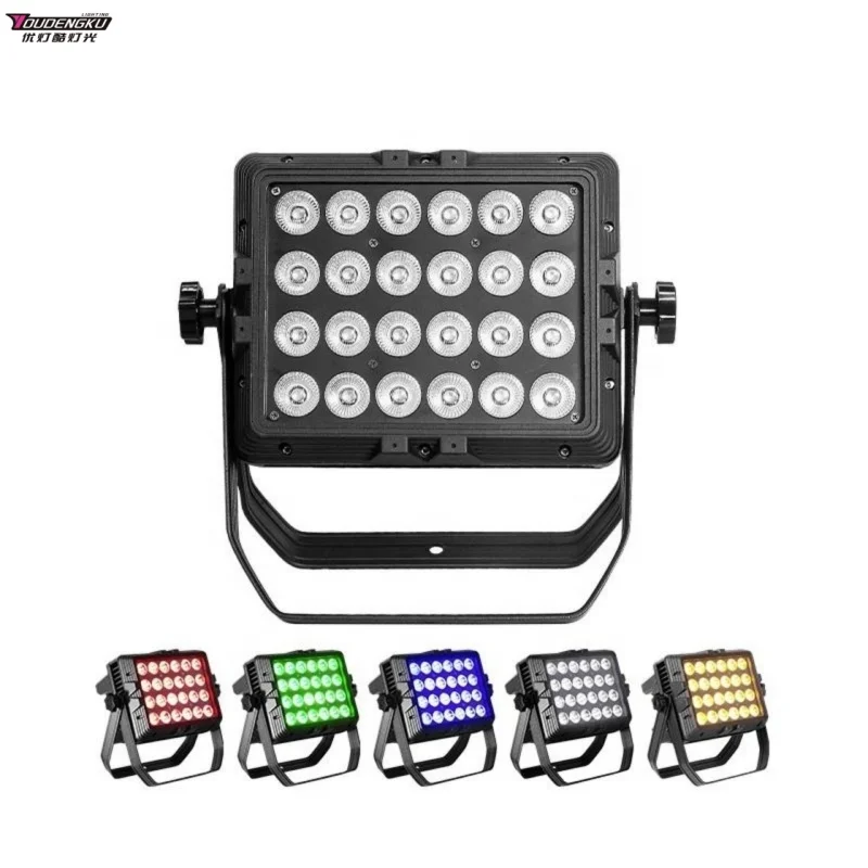 4 pieces waterproof led city color wash light 24x18W rgbwa uv led wall washer outdoor ip65 wedding party stage beam light