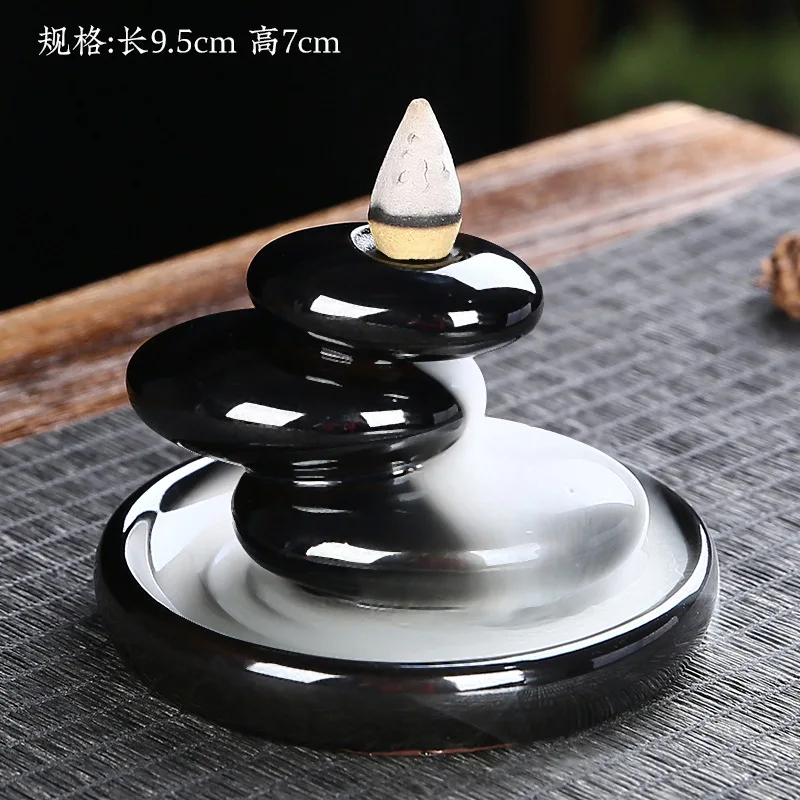 Backflow incense burner stone rockery, antique ceramic incense burner incense ware, new home indoor return incense burner view 6