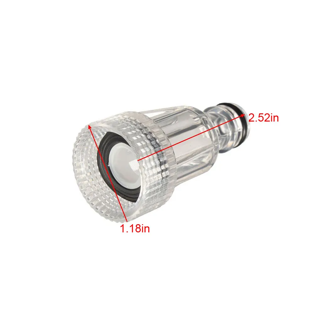 1Pc Car Washing Machine Water Filter Transparent Plastic High-pressure Connection accessories Universal Repair Tool