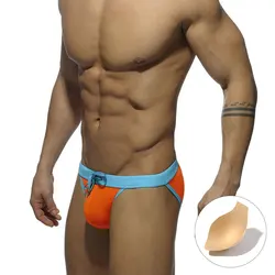 Sexy high-fork swimming trunks with cup anti-light fashion bodybuilding beach briefs men Fashionable swim trunks