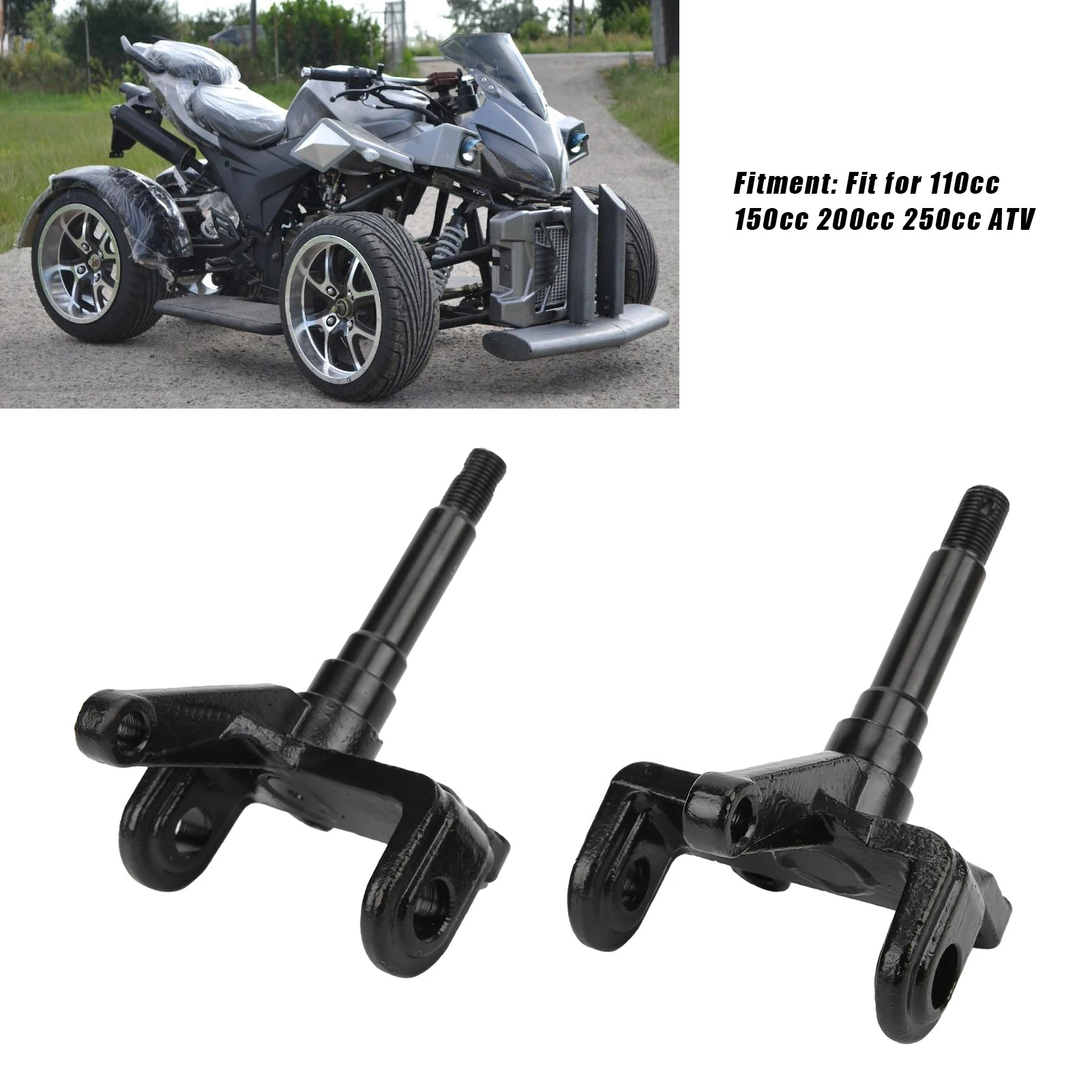 2pcs Right Angle Steering Strut Knuckle Spindles Accessory Fit for 110cc 150cc 200cc 250cc ATV