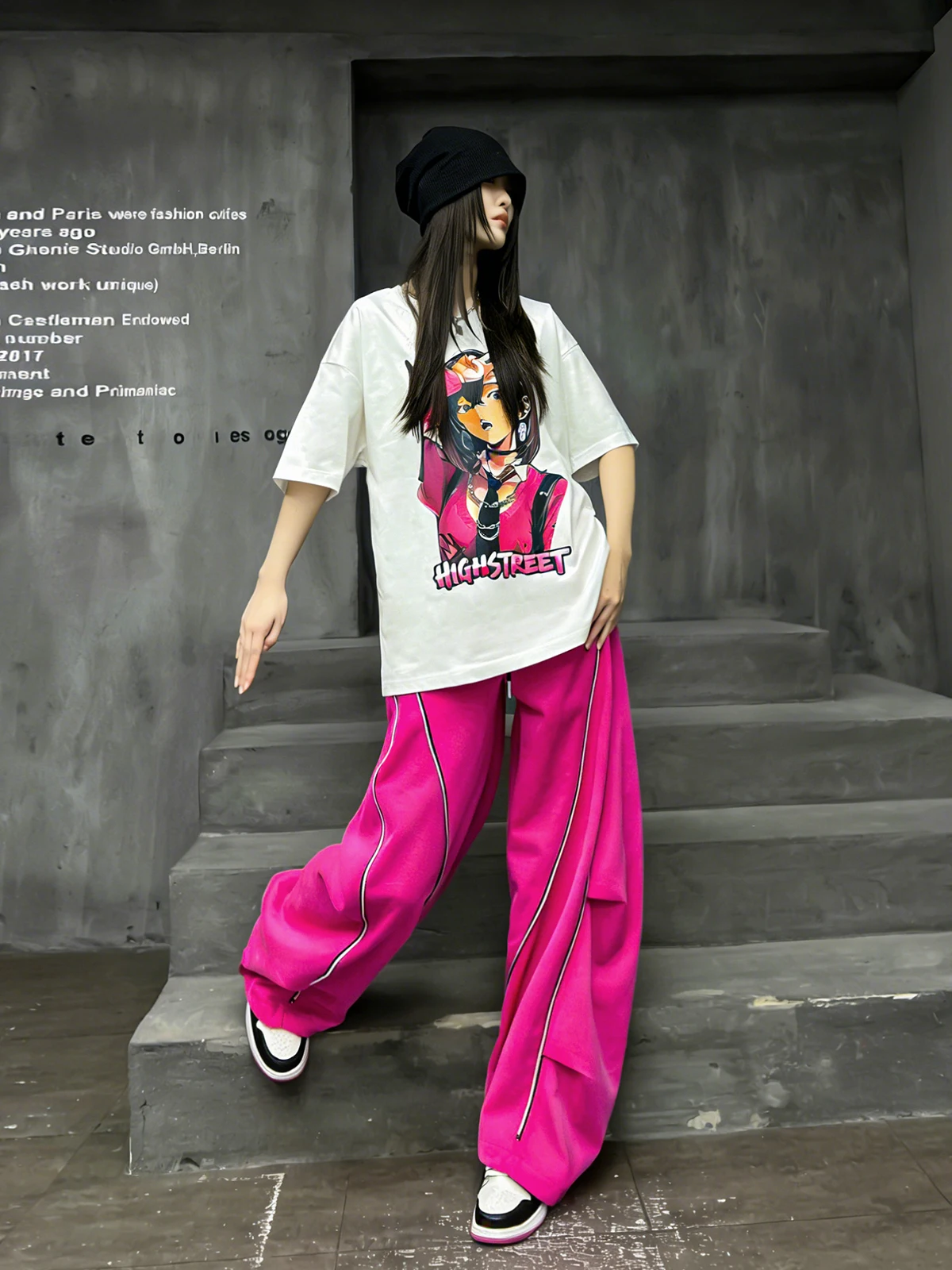 

M-Home Cool Girl Summer 2026 Loose Short Sleeve T-Shirt Wide Leg Pants Two-Piece Set Street Style Fashion Ensemble