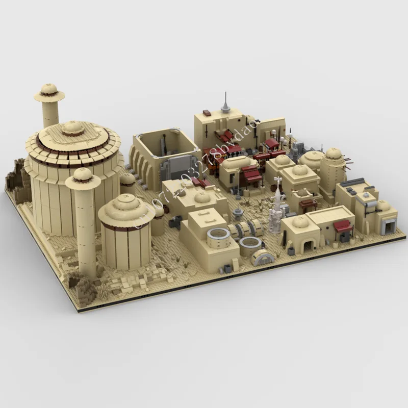 9585PCS Space desert village Space War Military MOC SpaceShip Battle Model Building Blocks Architecture DIY Education Model Gift