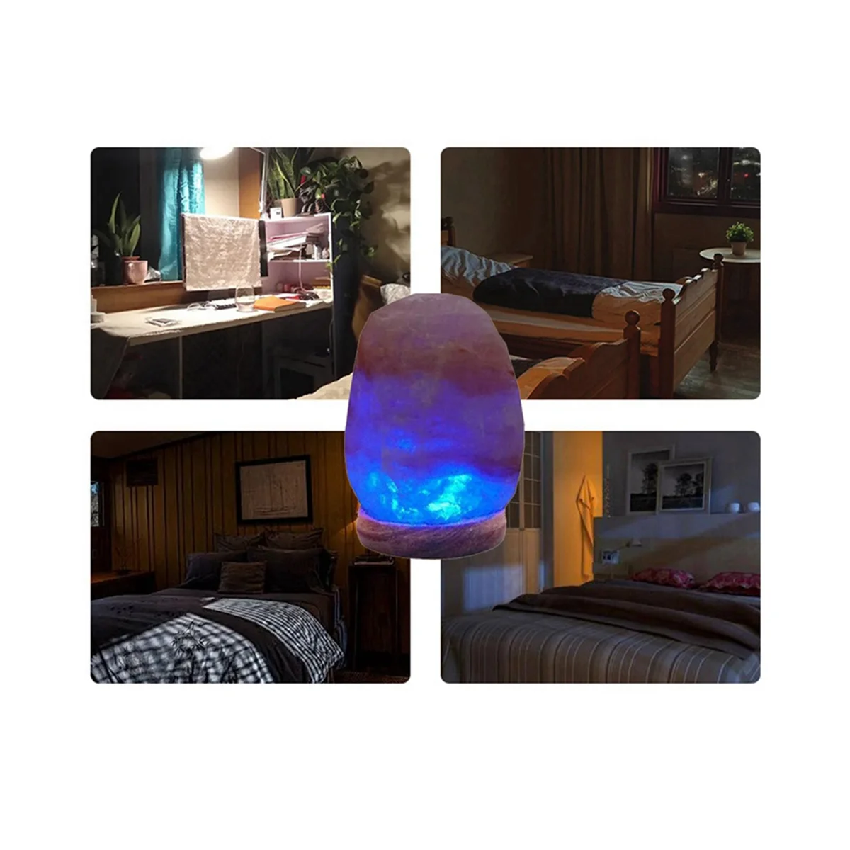 

Himalayas Crystal Salt Lamp Colorful Color Changing USB Natural Salt Lamp Atmosphere Atmosphere Lamp Small Night Lamp