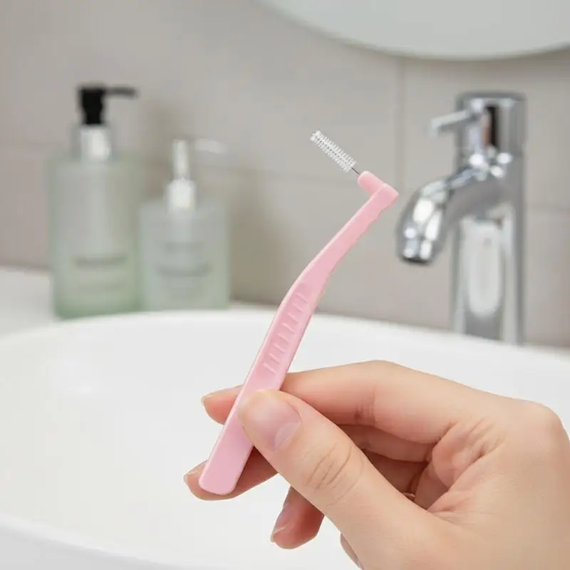 2/5Pcs L-shaped Interdental Brushes Portable Soft Bristle Cleaners Travel Teeth Cleaning Dental Hygiene Gap Cleaner Oral Care