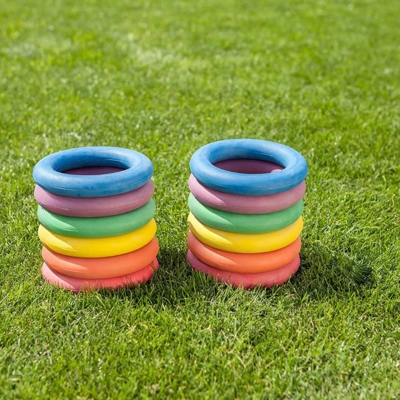 Sports Outdoor Play Game Tennikoit Rings Dotted Ring Tennicoit Rings Rubber Rings (Pack of 12, Dotted)