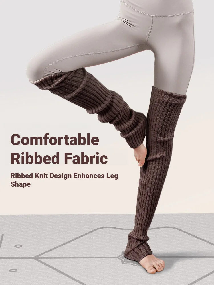 CHUANGERM Women Knee‑High Leg Warmers Gothic Knitted Winter Socks Warm Long Yoga Pilates Socks Outdoor Sports Accessories