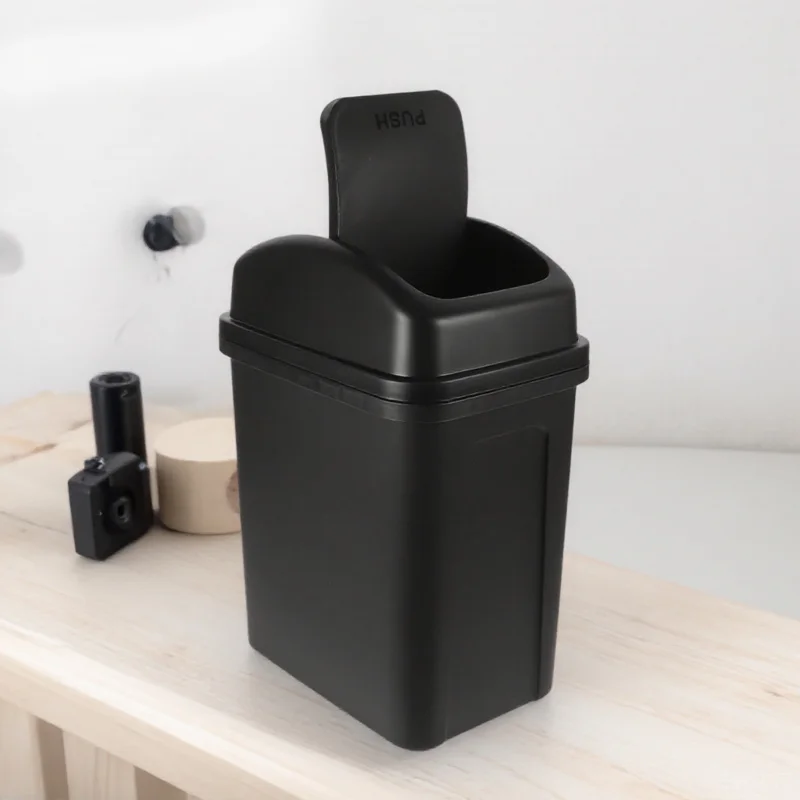 

Small Trash Can Plastic Household Garbage Bin For Kitchen Bathroom Bedroom Office Waste Basket Rubbish Container Multi-Function