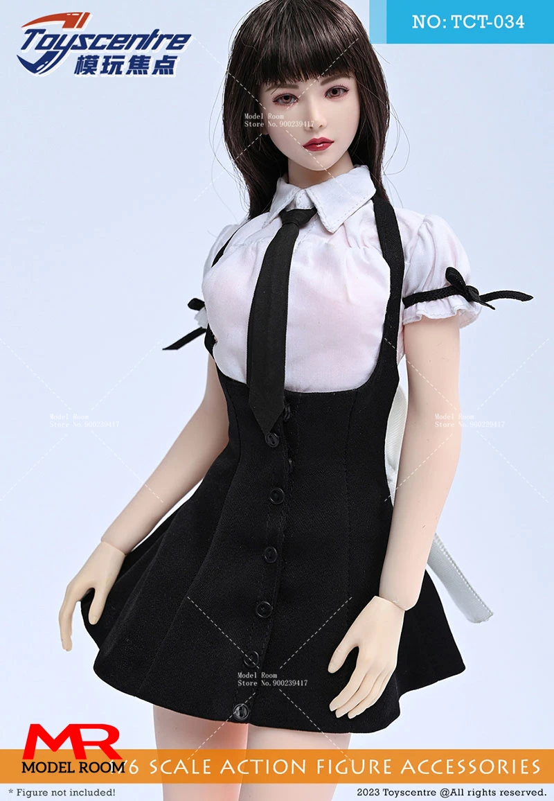 Toyscentre TCT-034 1/6 Scale School Girl JK Skirt Puff Sleeves Shirt Clothes Model Fit 12'' Female Soldier Action Figure Body