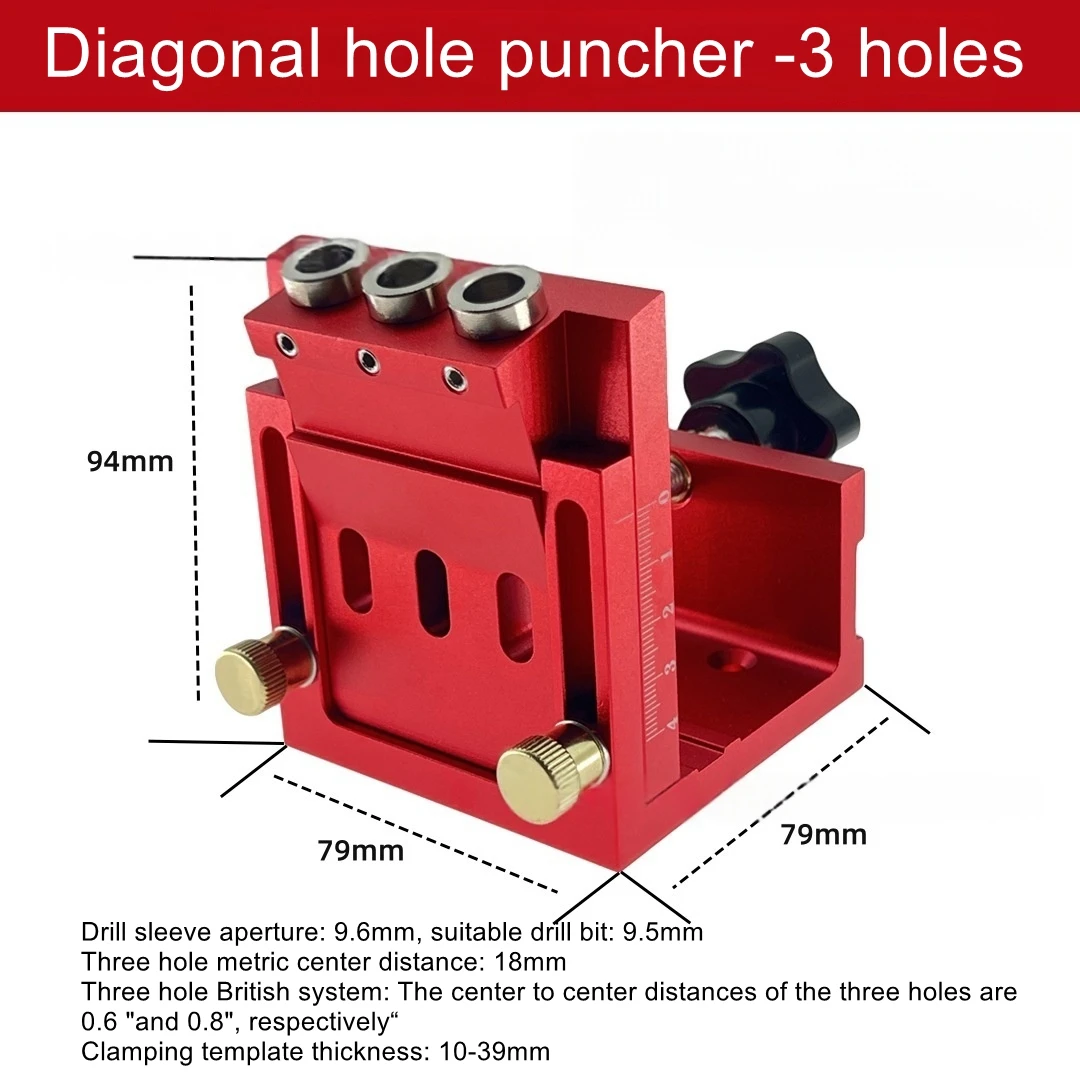 

Woodworking Hole Drill Adjustable Angle Drill Jig Plywood Drilling Hardware Tools Cabinet Panel Aluminum Alloy