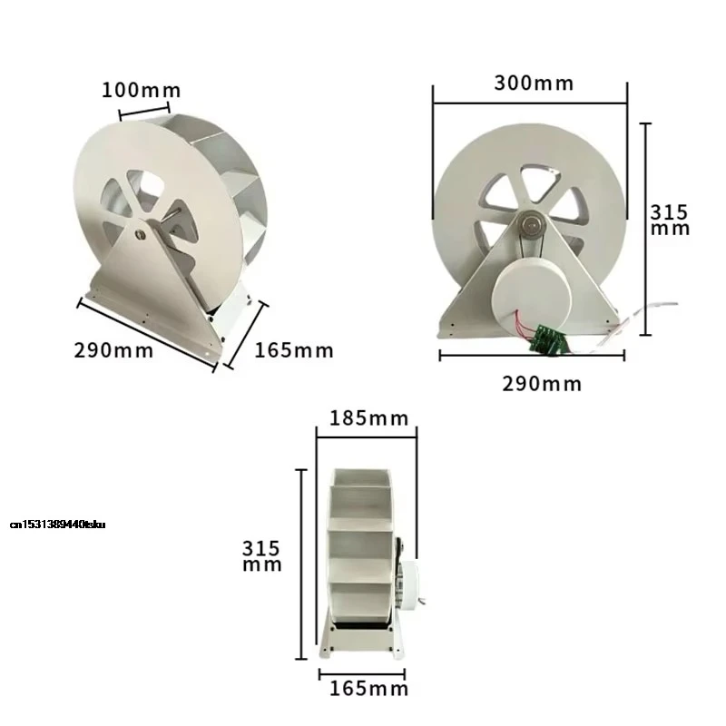 Dual-Purpose Wind & Water Power Generator, Low-Speed Generating Device For Landscape Rockery Decoration