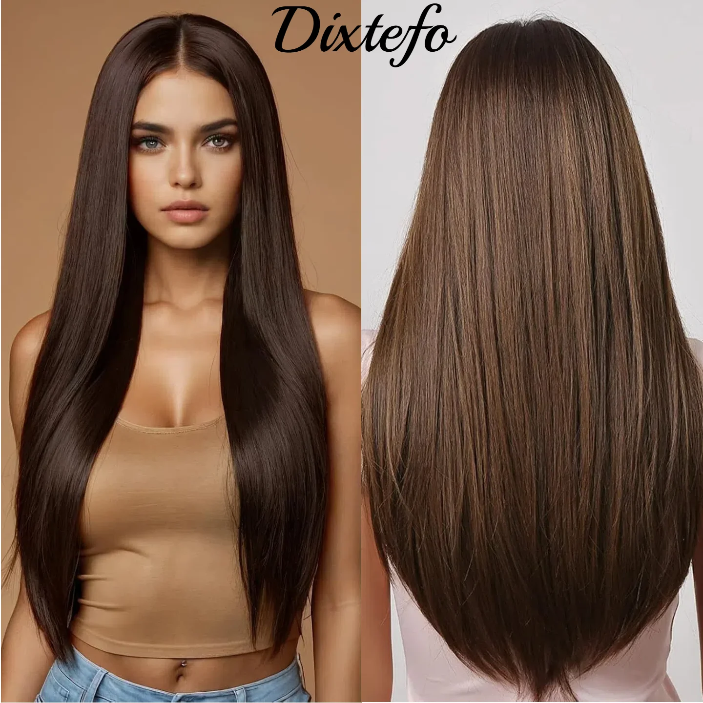 

Плотность 200 Шоколадно-коричневый 36 дюймов Прямой парик из натуральных волос на кружеве спереди Прямой парик 13x6 Прозрачный HD Кружевные фронтальные парики