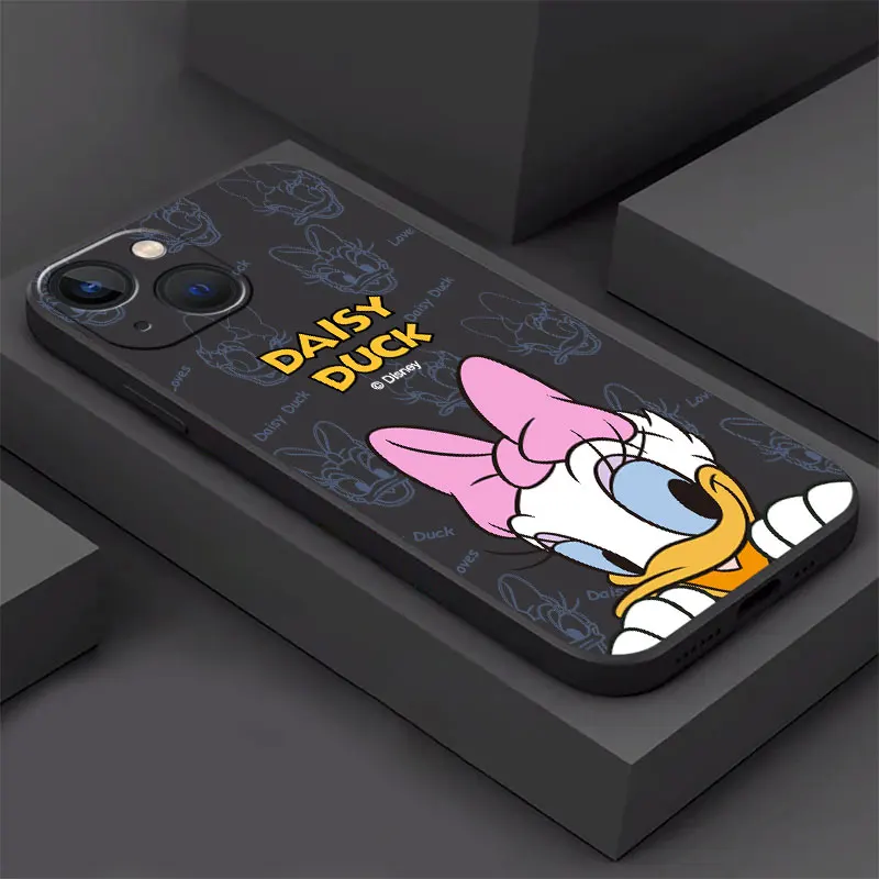 Fall Für Apple iPhone 15 14 11 13 12 pro 7 X XR XS Max 6 8 Plus SE 2022 15Plus Weiche Telefon Coque Disney Mickey Donald Daisy