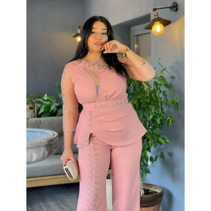 

Plus Size African Clothes for Women 2026 New Dashiki Diamond Tops Pants Trousers Suits Ankara Turkey Wedding Party Clothing