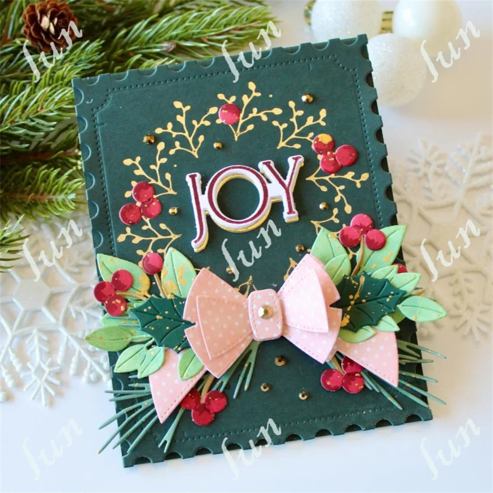 Stitched Gingerbread Die Cutting Dies Knife Big Christmas Ho Postage Sentiments Stamps Embossed Scrapbooking Decorations 2024