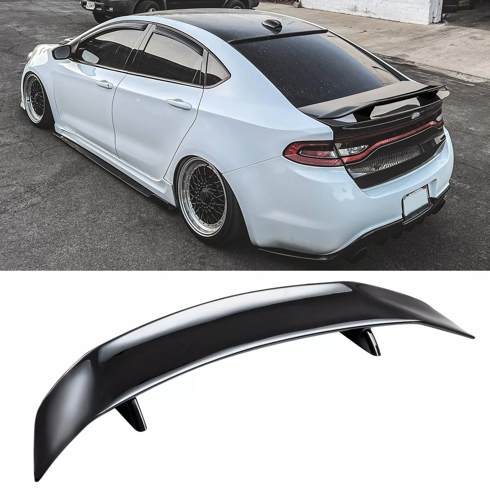 

46" Gloss Black GT Style Rear Trunk Spoiler Racing Wing For Dodge Dart 2013-2016