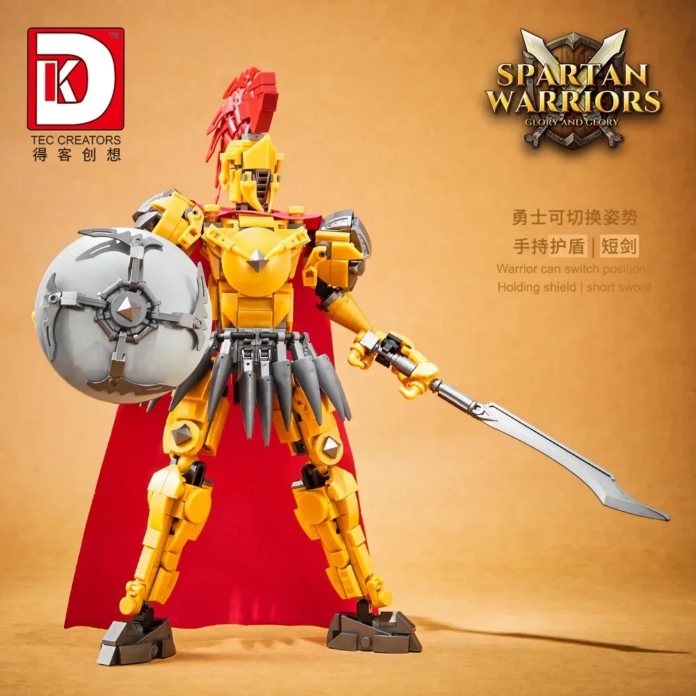 Blocs de construction de guerrier spartiate, assemblage de soldats de film en plastique MOC, modèle 3D, Puzzle, Mini figurine en brique, jouet pour cadeau de noël