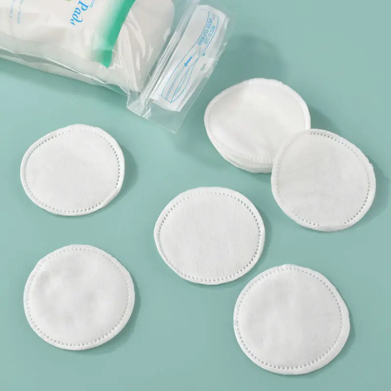 Dischetti di cotone cosmetici usa e getta Morbido tampone struccante circolare per il viso Fondotinta quotidiano per nail art con bordo stenopeico a doppia faccia
