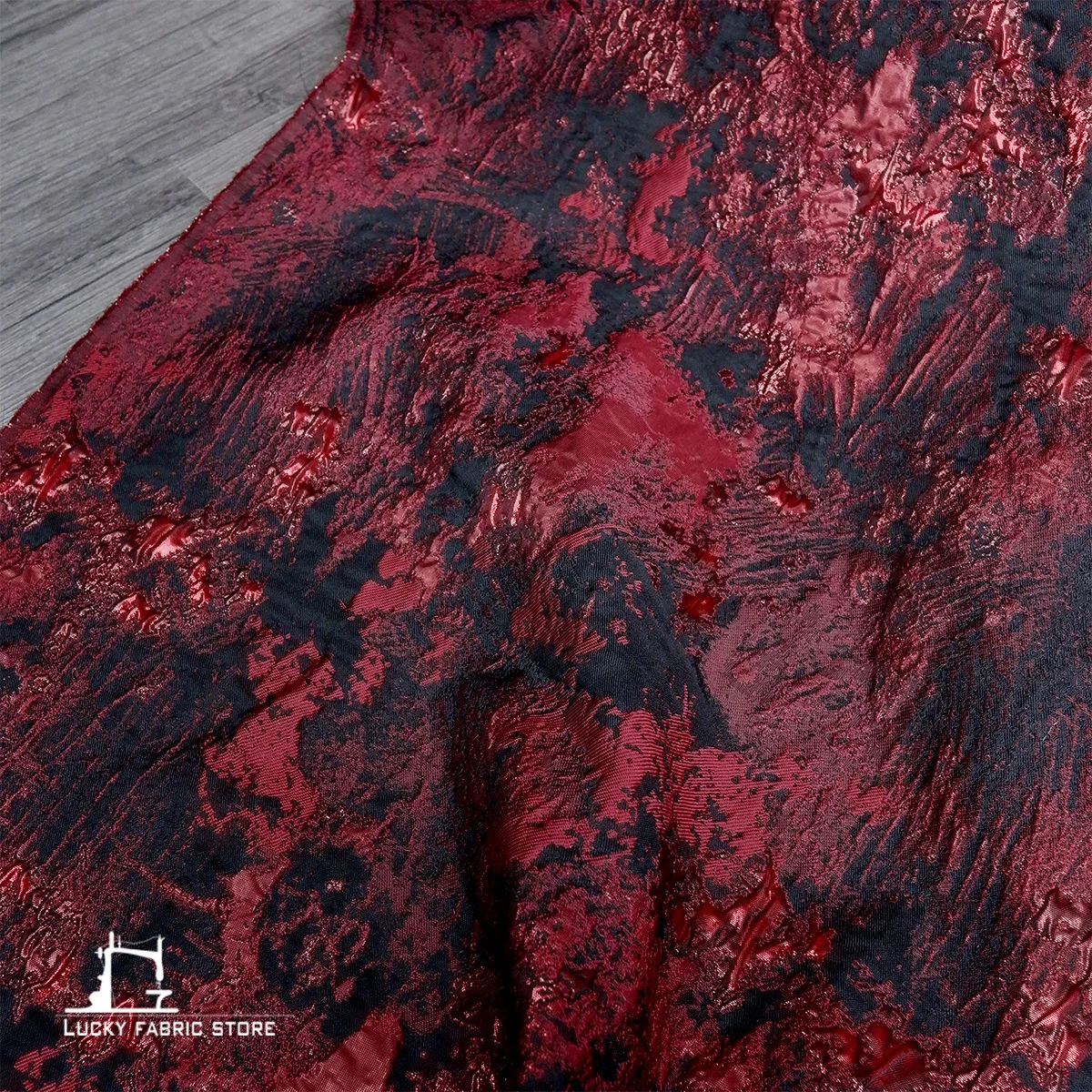 Red volcanic rock, reef relief, three-dimensional stone grain, jacquard texture, fabric, clothing cloth, DIY designer fabric