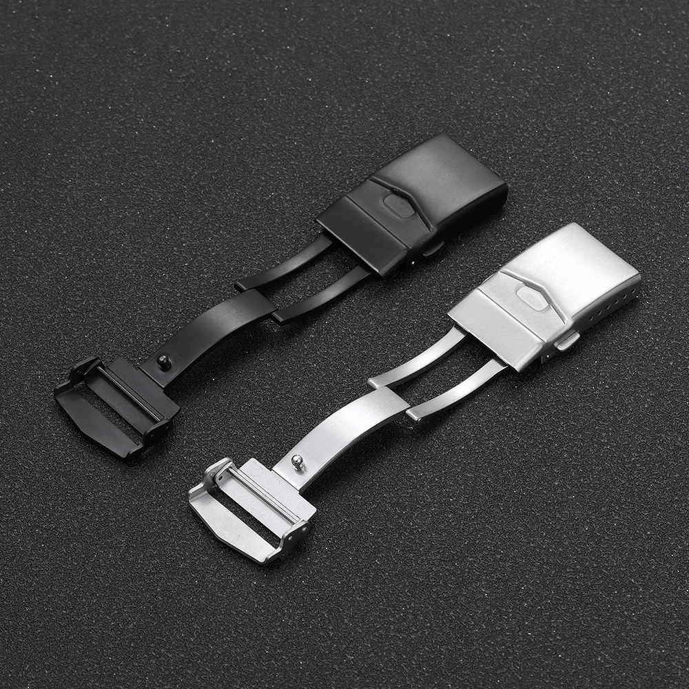 Solid Folding Buckle 18mm 20mm 22mm Watch Clasp 316L Solid Stainless Steel Men&Women Watch Buckles for Silicone Metal Strap