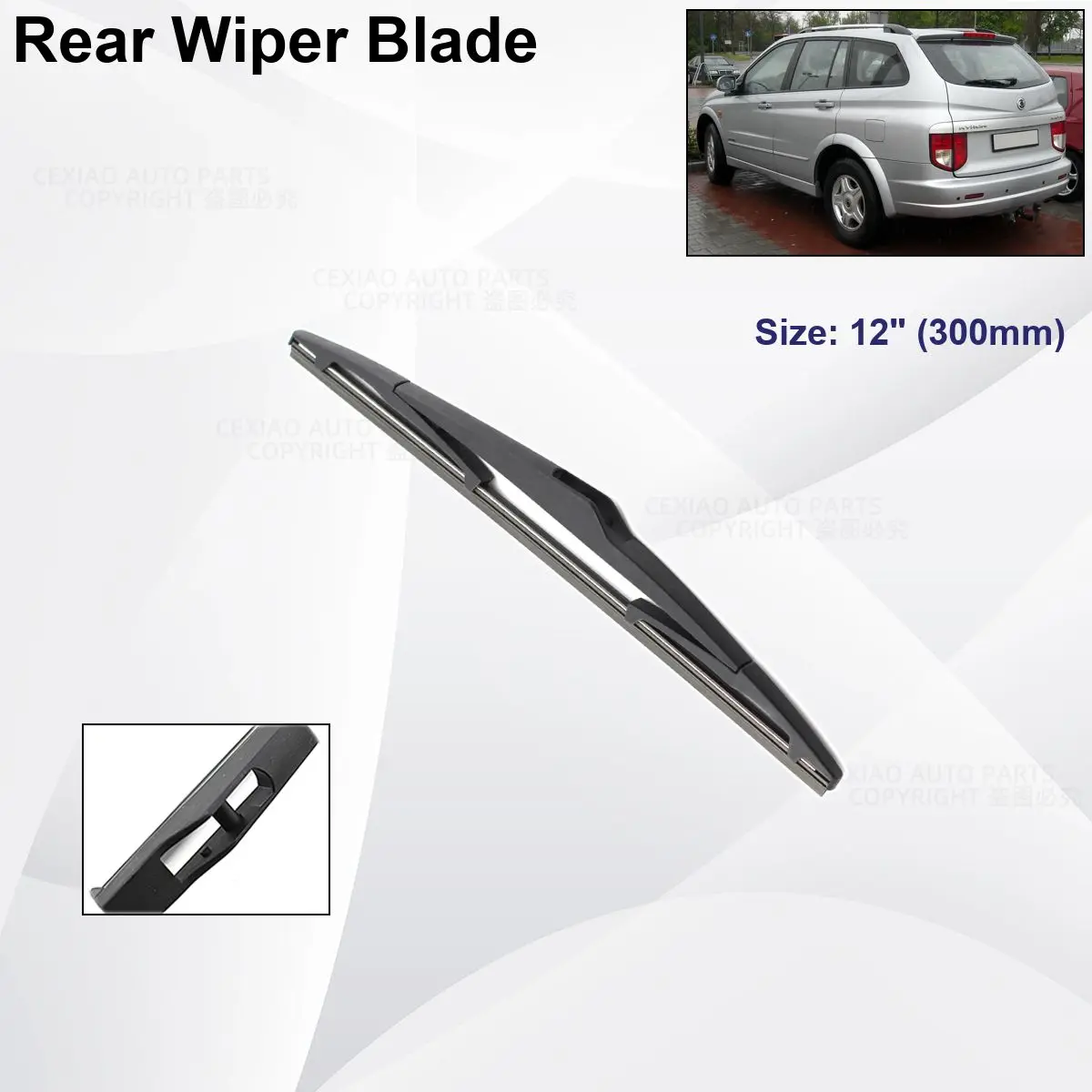 For Ssangyong Kyron facelift 10 2007-2011 Car Front Rear Wiper Blades Soft Rubber Windscreen Wipers Auto Windshield 22\