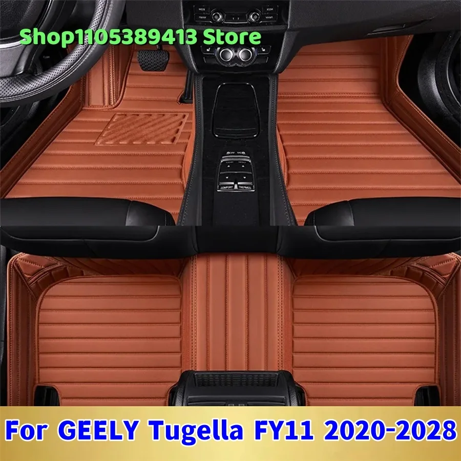 Autoteppiche aus Leder, maßgefertigte Fußmatten für GEELY Tugella FY11 2020 2021 2022 2023 2024 2025 2026 2027, Autozubehör