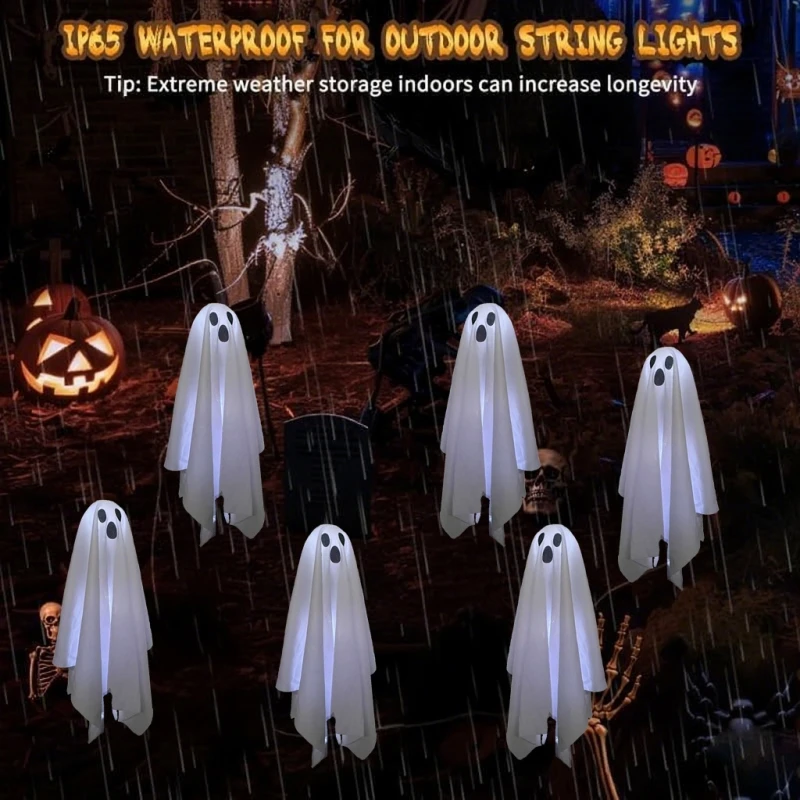 

Solar Ghost Lights Halloween Festival Lighting Path Lights Outdoor Decorations Spooky Garden Fence Courtyard Terrace Walkway