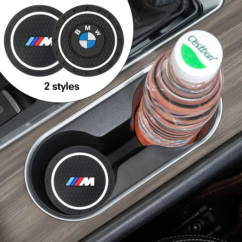 2Pcs Car Coaster Water Cup Bottle Holder Anti-slip Pad Mat For BMW E90 E91 E92 E93 E60 E61 F10 F20 F07 E63 E64 F12 F13 F30 E87 m