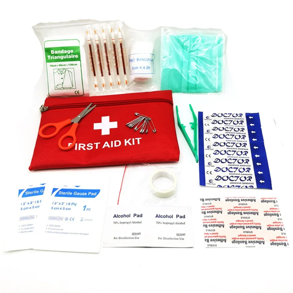 

13-Piece Set First Aid Kit: Portable Emergency Kit for Outdoor Wilderness Survival, Home & Travel, with Wound Care Supplies