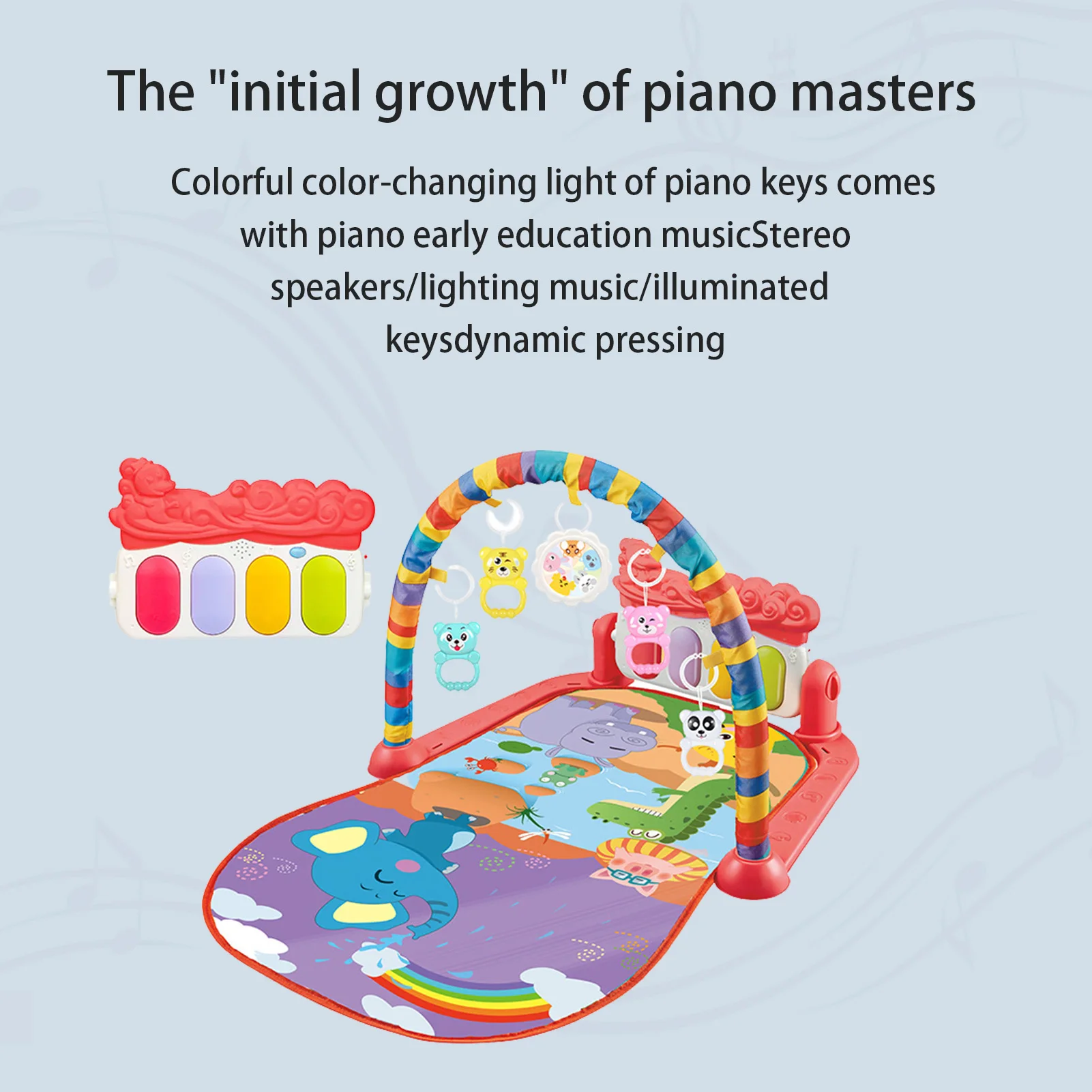 Baby Play Gym Kick Play Piano Detachable Washable Musical Activity Mat Educational Rack Toys for Infants Toddlers Baby Must