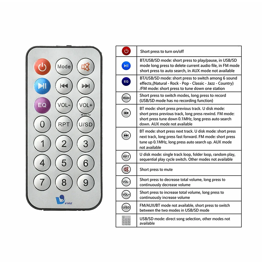 Bluetooth MP3-Audio-Decoder-Board 12V DC mit LED-Display, Fernbedienung, verlustfreier Multi-Format-Unterstützung für Auto-Audio – Detail 10