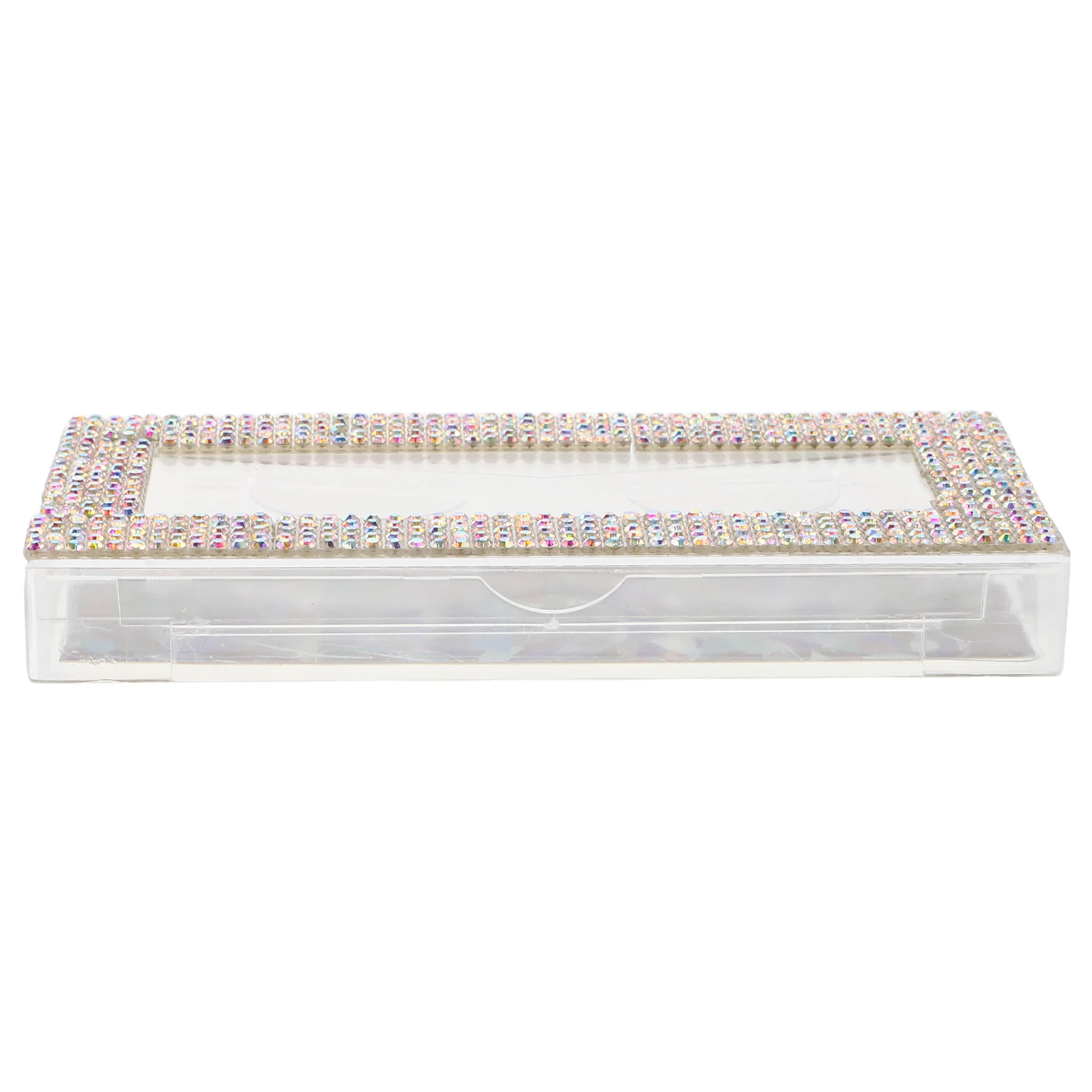 

Rhinestone Embellished False Eyelash Storage Box with Slide Out Tray and Base Card for Travel Makeup Organizer Case Protective