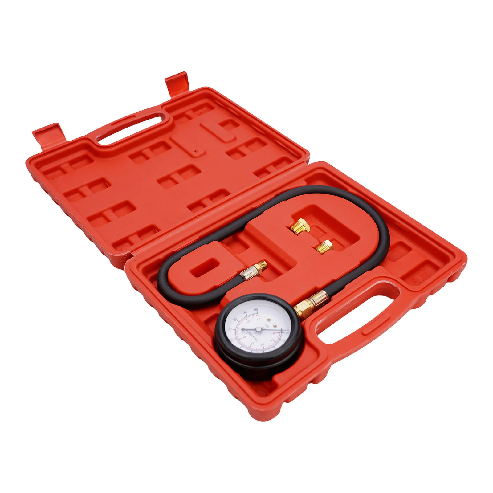 0-100psi Oil Pressure Tester Engine Compression Tester Set Easy-Reading Gauge With 14mm/18mm Adapter Detection Test Auto Tools