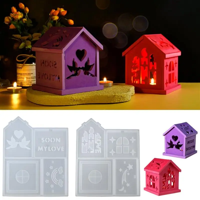 DIY Epoxy Silicone Mold Love Star House Mini Night Light Silicone Mold Candle Mold Home Ornament For Aromatherapy Gypsum Making