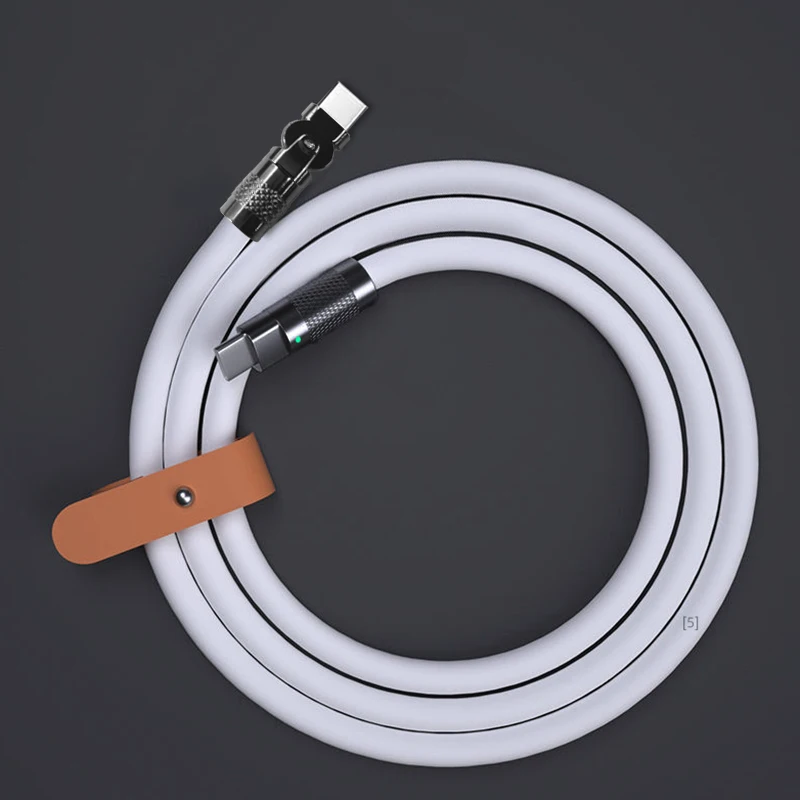 120 W 6a supersnel opladen type C siliconen 180 °   roterende elleboog TYPE-C-C datakabel 1M 2M USB-kabel USB C naar C oplaadkabel