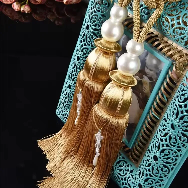 2pcs European Style Curtain Hanging Ball Flow Accessories Curtain Strap Decorative Hanging Single Crystal Ball Hanging Rope
