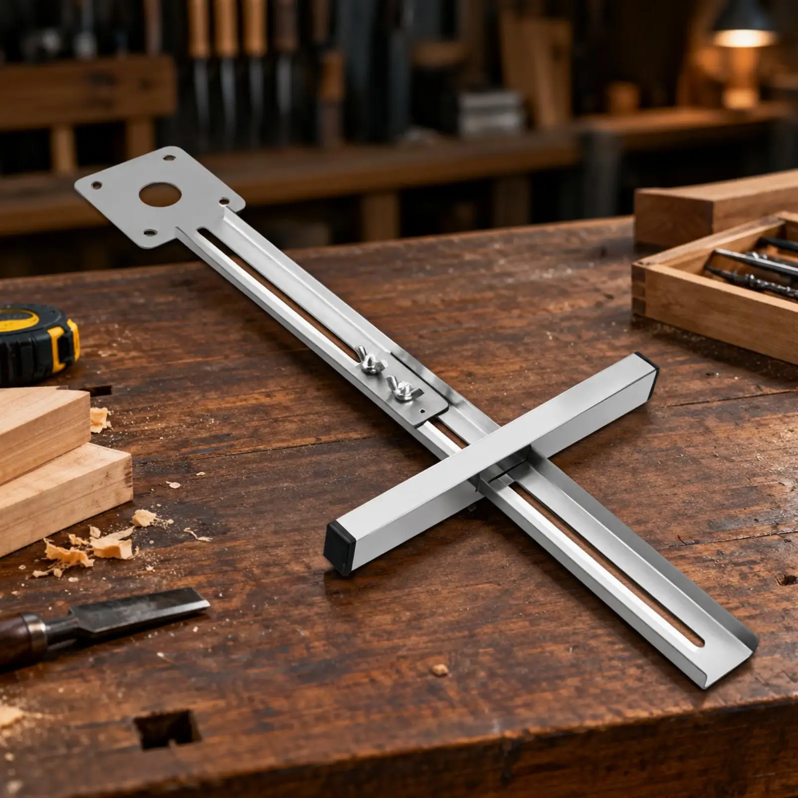 Adjustable Slotted Rail Router Fence Stainless Steel Trimmer Locat Guide for Consistent Workshop Carpentry Cuts view 2