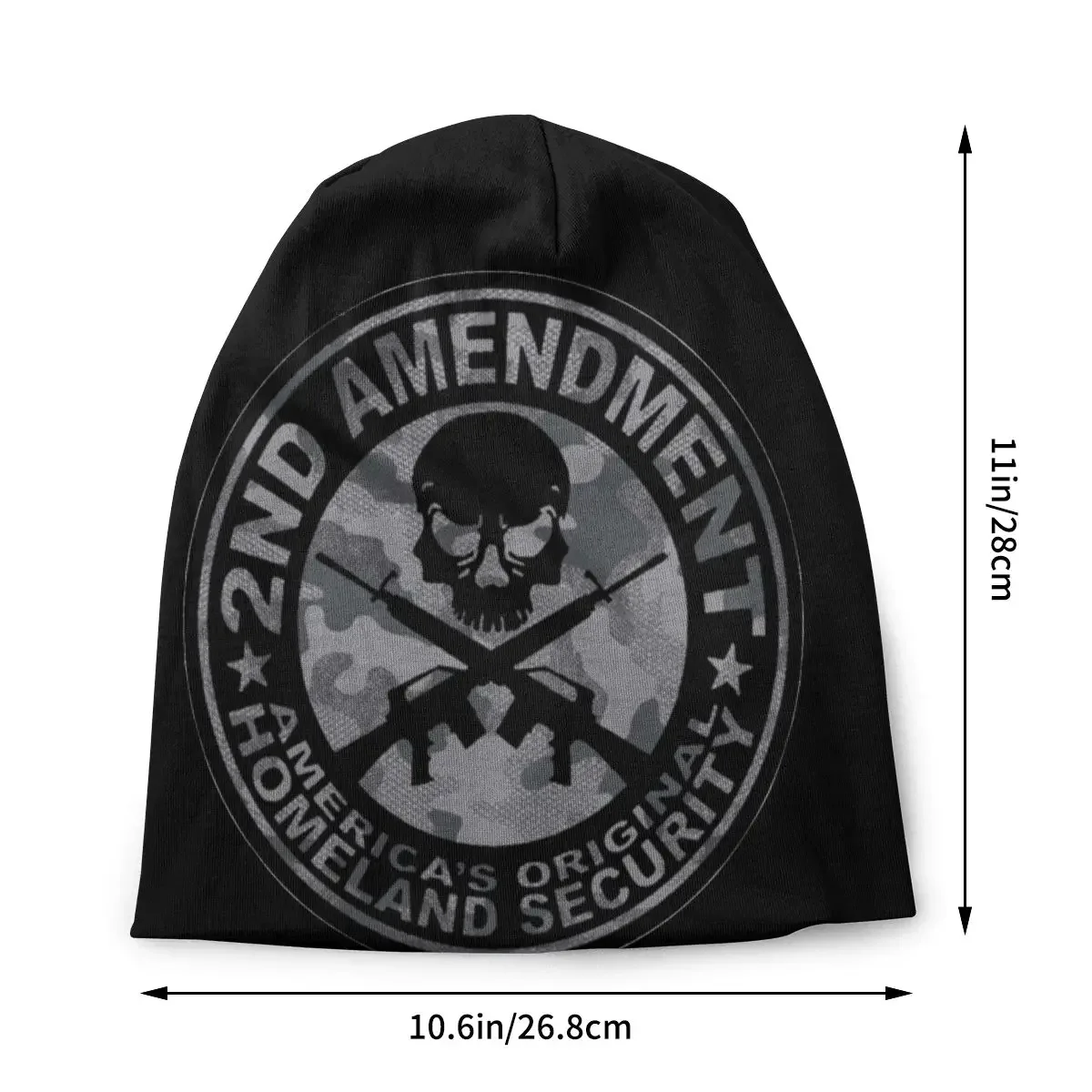 2nd Amendment Skullies Beanies Hat USA Camouflage Skull Gun Hip Hop Men Women Outdoor Cap Warm Multifunction Bonnet Knitted Hat