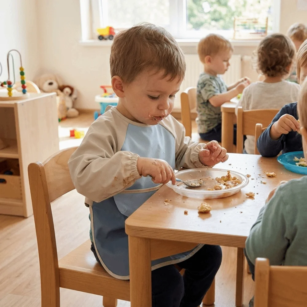 

Однотонный детский нагрудник для кормления, мягкий, легко моющийся, из ПУ, с длинными рукавами, водонепроницаемый, моющийся, для младенцев