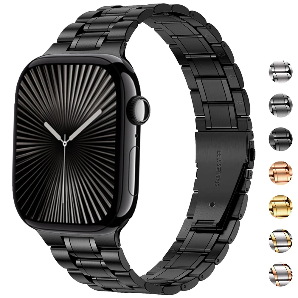 Edelstahlarmband für Apple Watch Ultra 49 mm Band 46 mm 44 mm 45 mm 42 mm 41 40 mm 38 mm Metallarmband iWatch Serie 10 9 8 7 SE