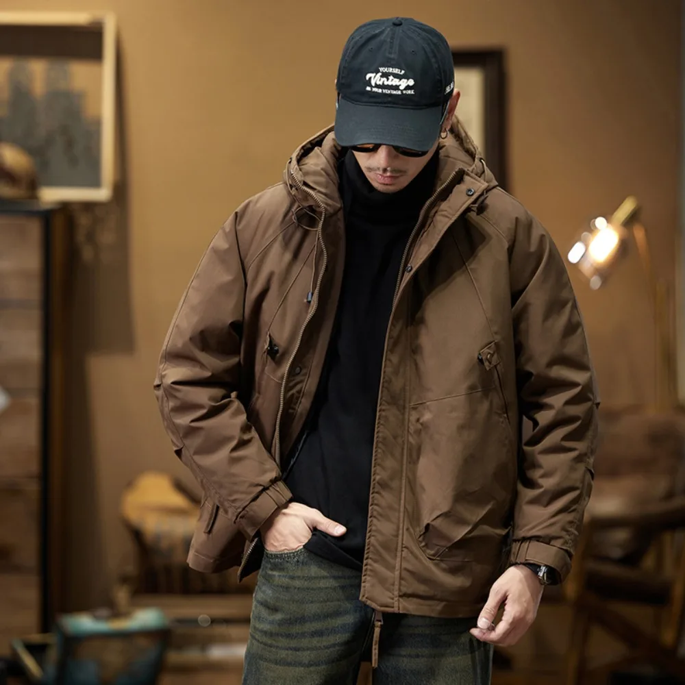 Winter new workwear down jacket outdoor warm removable liner retro assault thickened warm jacket