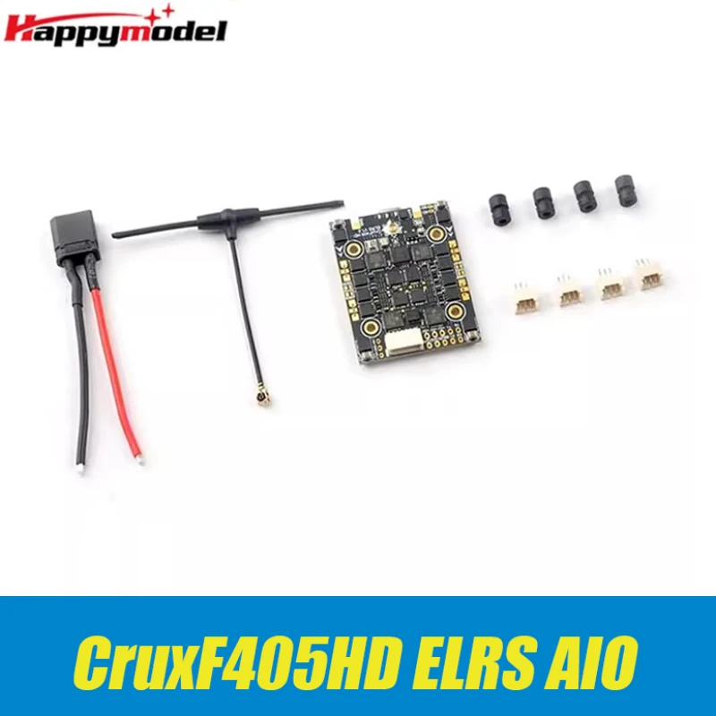 

HappyModel CruxF405HD ELRS AIO 3 в 1 Контроллер полета встроенный 20A ESC UART 2,4G ELRS RX 2-4S 20x20 мм для FPV зубочистка Дрон