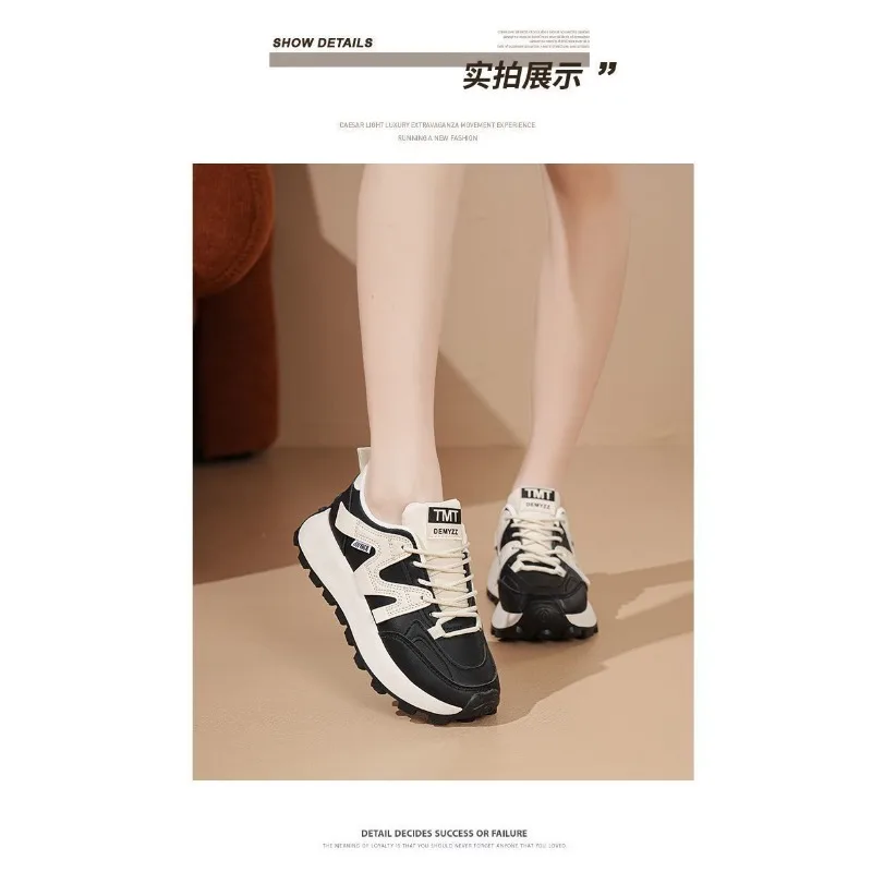 

2026 Spring Women unky Dad Sneakers Korean Style Platform Casual Shoes Breathable Lace-Up Streetwear Trendy Student Footwear