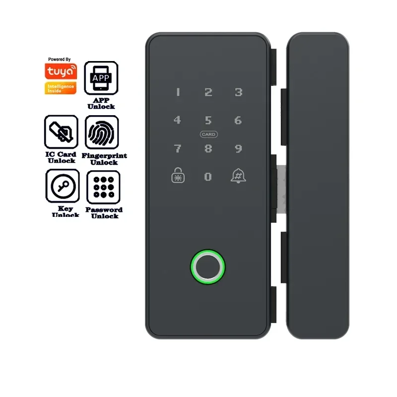 Hot SalesWholesale Price Tuya Wifi Biometric Fingerprint Lock Touch Keypad Glass Smart Door Lock