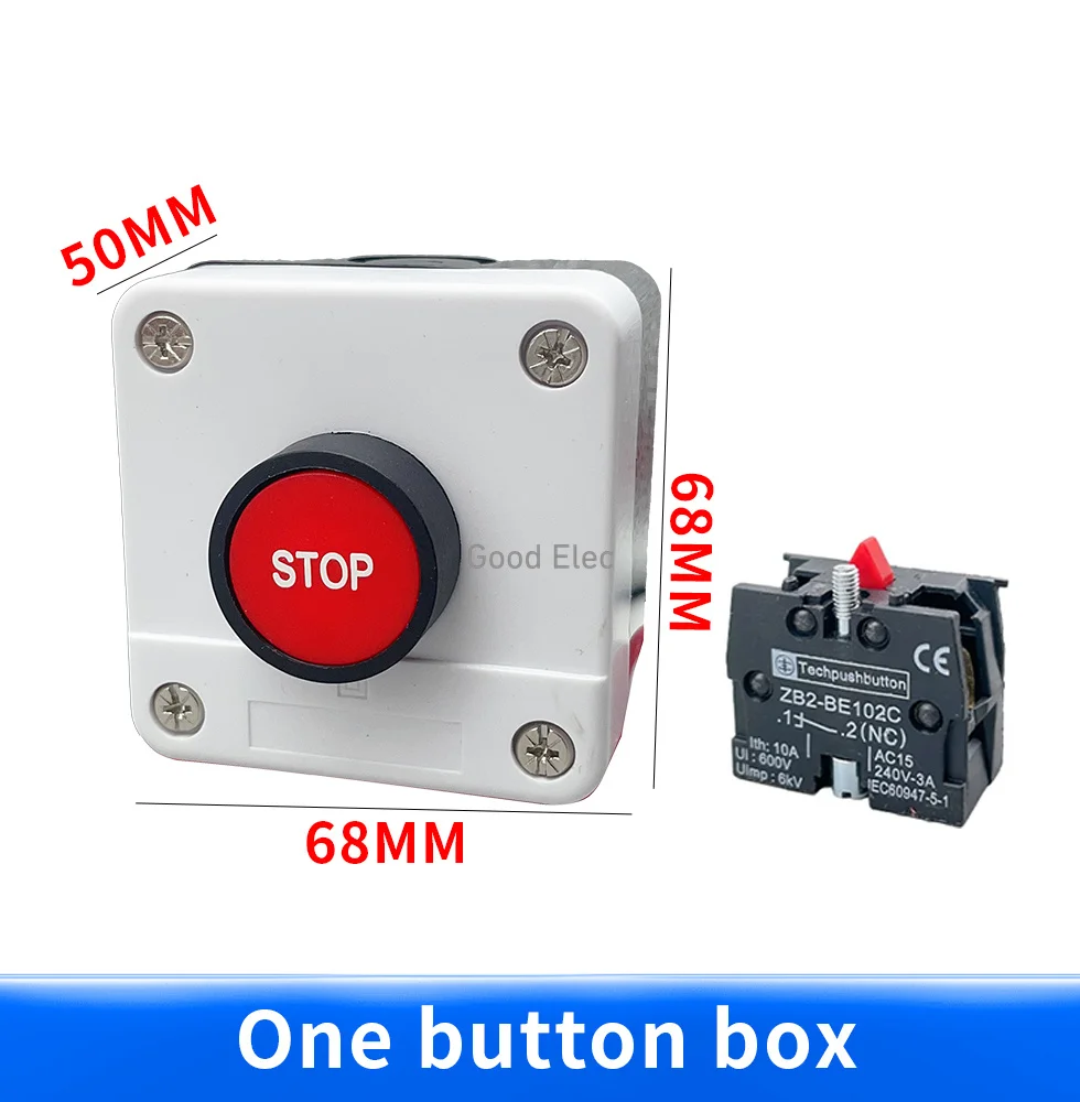 1PCS Outdoor waterproof button switch control box 22 aperture indicator light box start stop XB2 switch control box