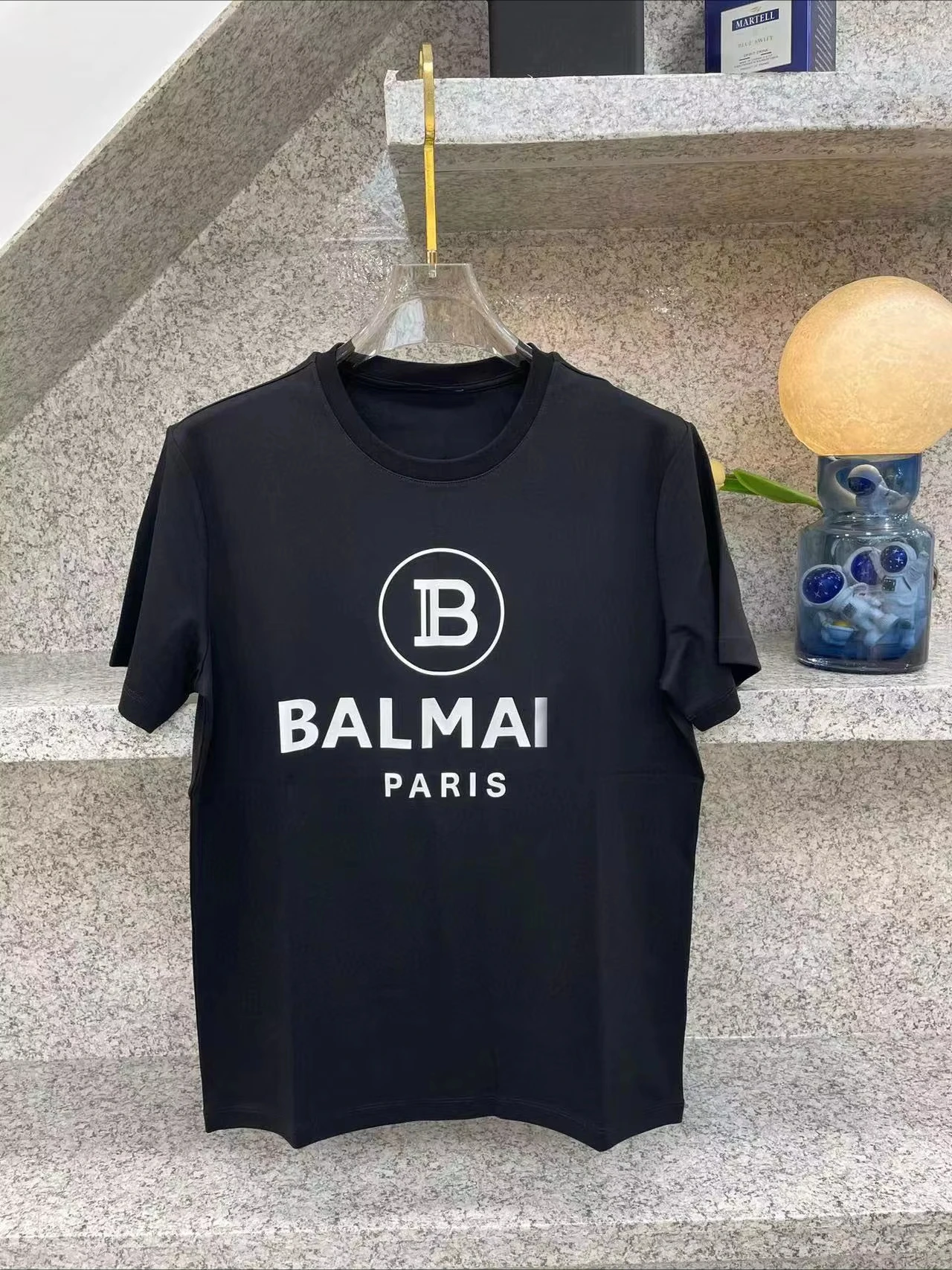 2025Summer Fashion Men's T-shirt Balmai Top Luxury Brand Letter Print T-shirt Short Sleeve T-shirt Women's Fashion Crew-neck Top