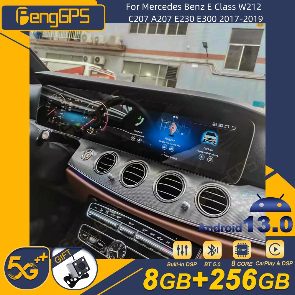 For Mercedes Benz E Class W212 C207 A207 E230 E300 2017-2019 Android Car Radio 2Din Stereo Receiver Autoradio Multimedia Player